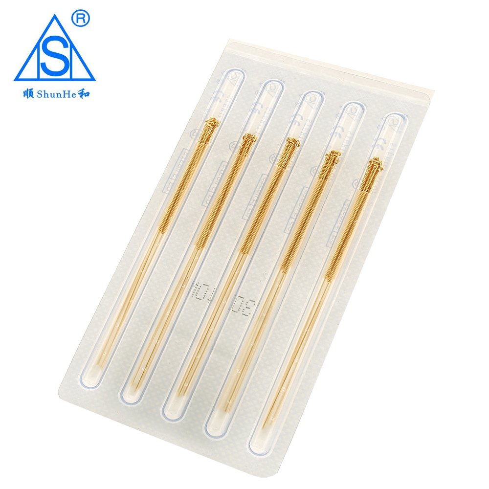 Gold Plated Acupuncture Needle with Tube 5pcs in A Tube 500pcs/box