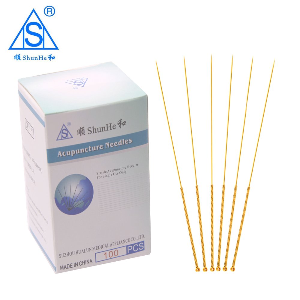Gold Plated Acupuncture Needle with Tube Aluminium Foil Package 100pcs