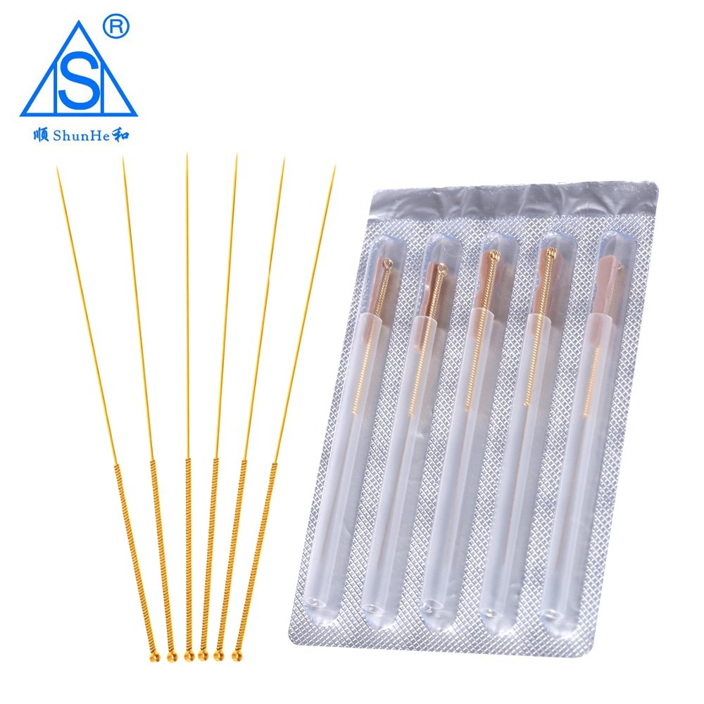 Gold Plated Acupuncture Needle with Tube Aluminium Foil Package 100pcs